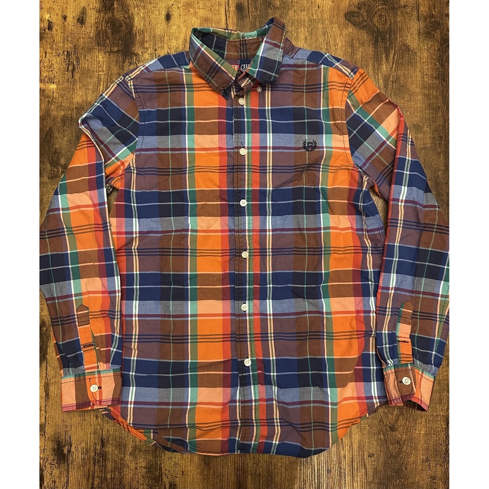 Chaps Men's Colorful Plaid Button-Down Shirt LG #211